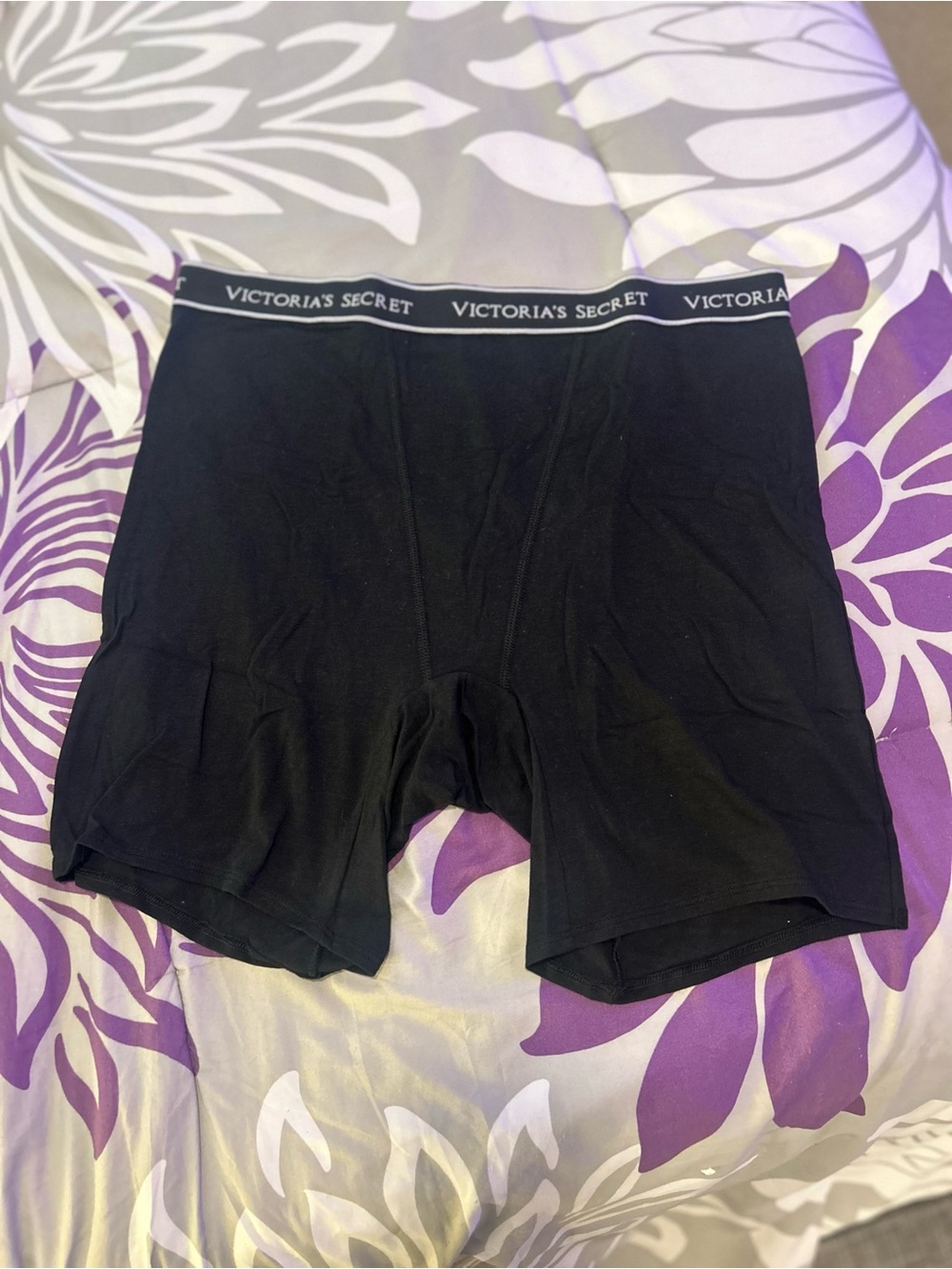 NWT Victoria's Secret Black High Waist Boxer Briefs with Branded Waistband
